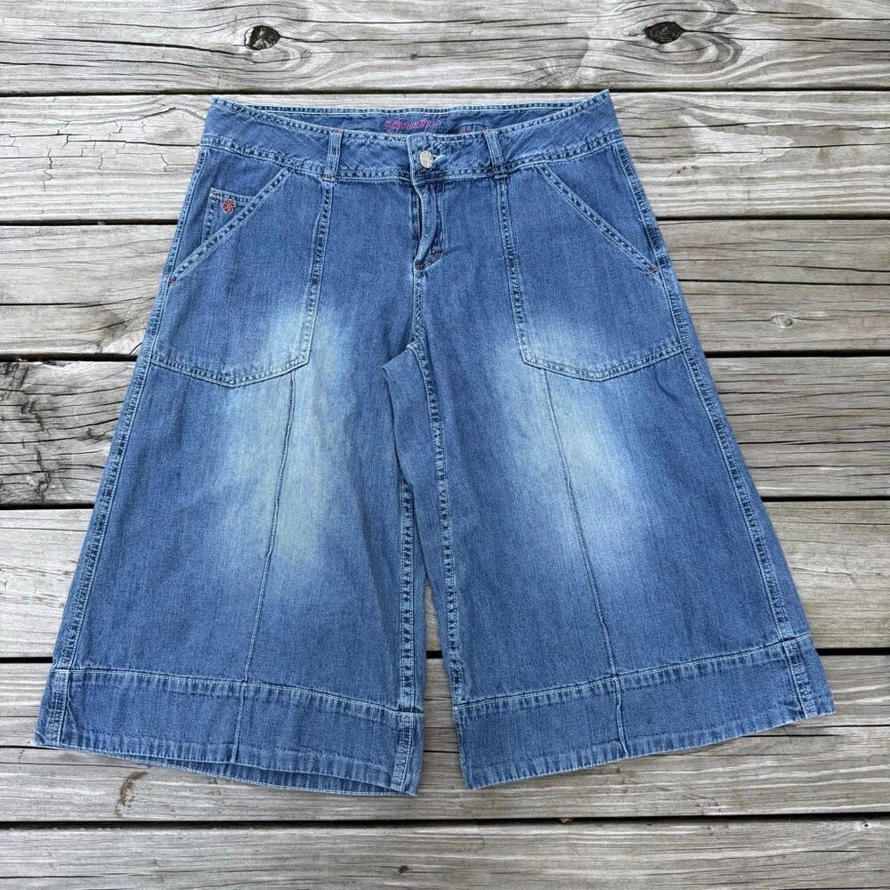 Y2K Younique Wide Leg Denim Long Jean Shorts Jorts